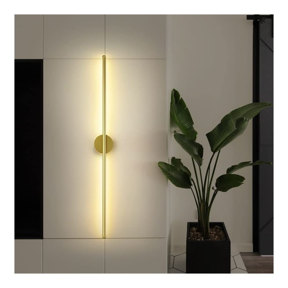 KKXXYQFC Kinkiety Kinkiety Długi pasek Kinkiet Aluminiowy kryty kinkiet LED Lampki nocne Astygmatyzm Kinkiet Naścienna oprawa oświetleniowa do sypialni Komoda Łazienka Pokój dzienny (Złoto A3000k,