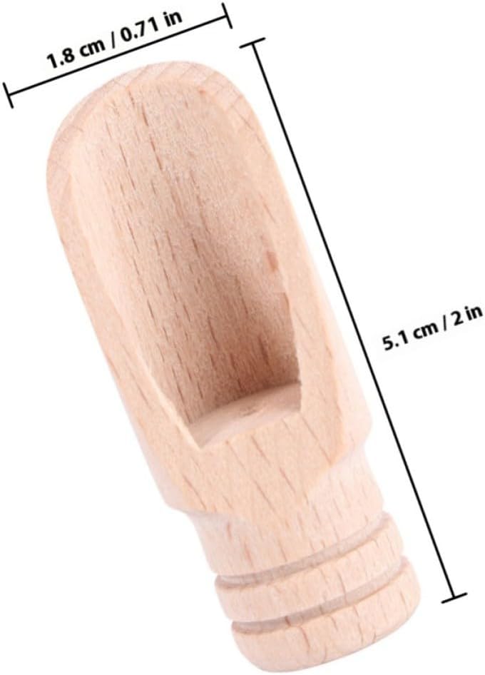 6pcs Mini Wooden Tea Scoop for Salt and Bath Salt, Khaki