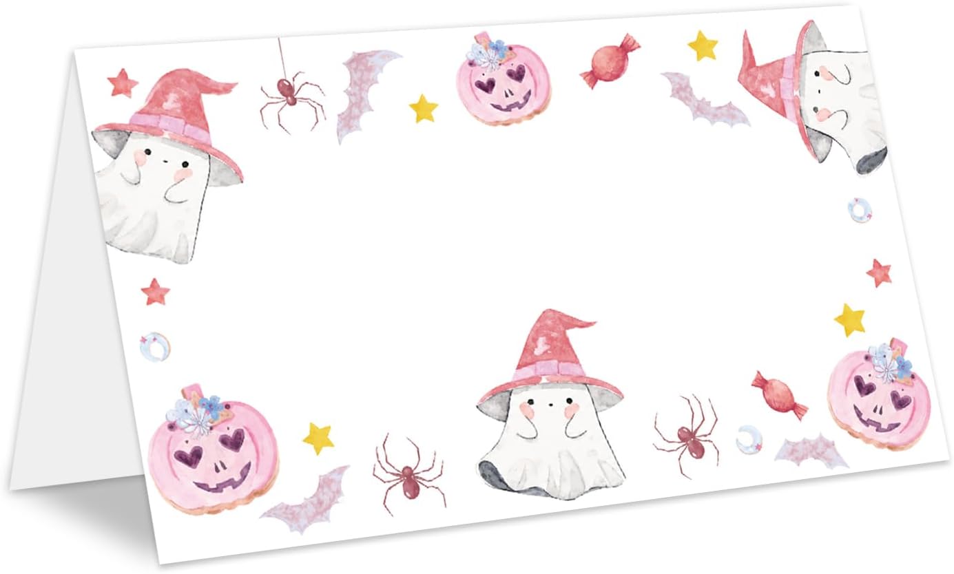 25Pcs Watercolor Maple Leaf Place Cards Tented Cards Name Cards Elegant Seating Cards for Fall Halloween Wedding Birthday Bride Shower Party Dinner Party Table Setting, 2.1 x 3.5 Inch-19