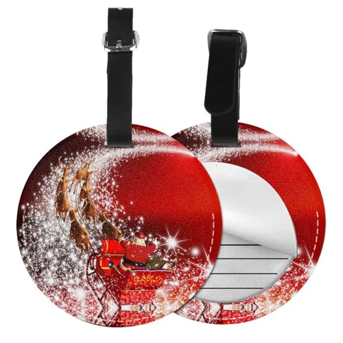 Étiquettes de bagage Noël en PVC (lot de 6) pour valises et sacs