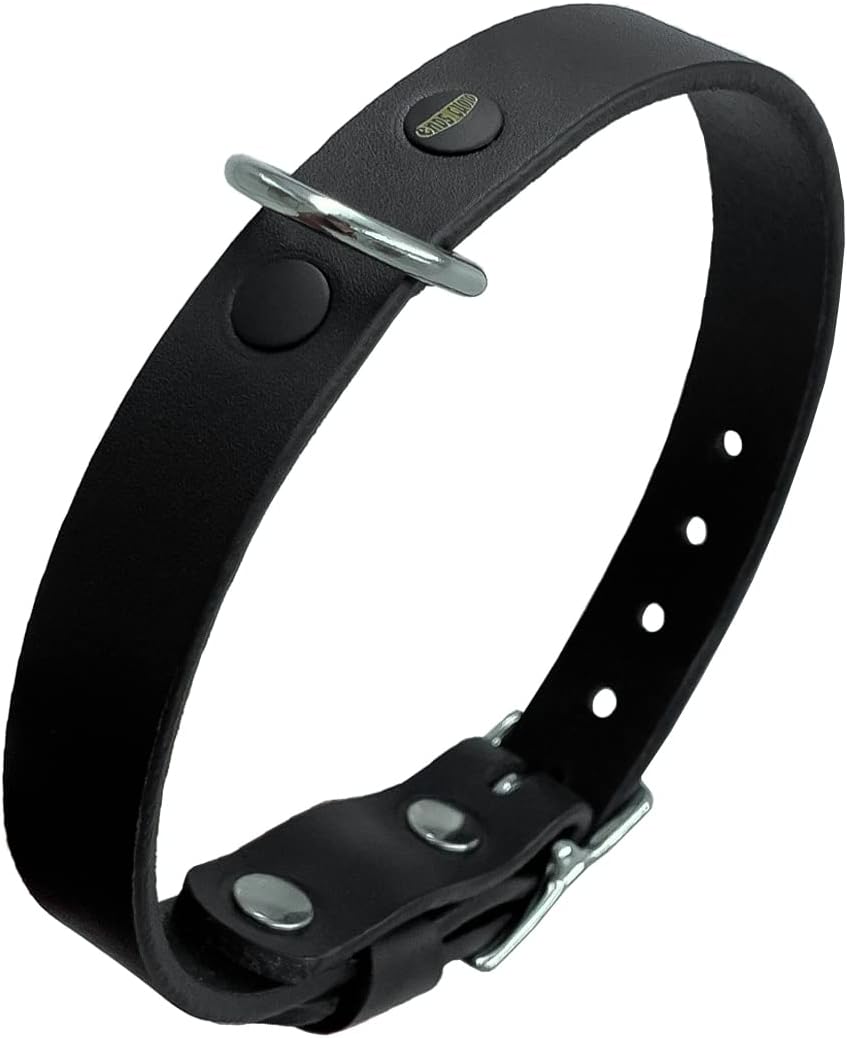 Genuine Leather Heavy Duty Dog Collar for Medium Dog, Large and Extra Large Dog - Wide Dog Collar Adjustable with Rust-Proof Metal Buckle- Made in Italy (Black, L (Approx 16.53-20.86 inch))
