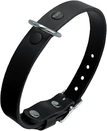 Genuine Leather Heavy Duty Dog Collar for Medium Dog, Large and Extra Large Dog - Wide Dog Collar Adjustable with Rust-Proof Metal Buckle- Made in Italy Black, M Approx 13.77-17.71 inch