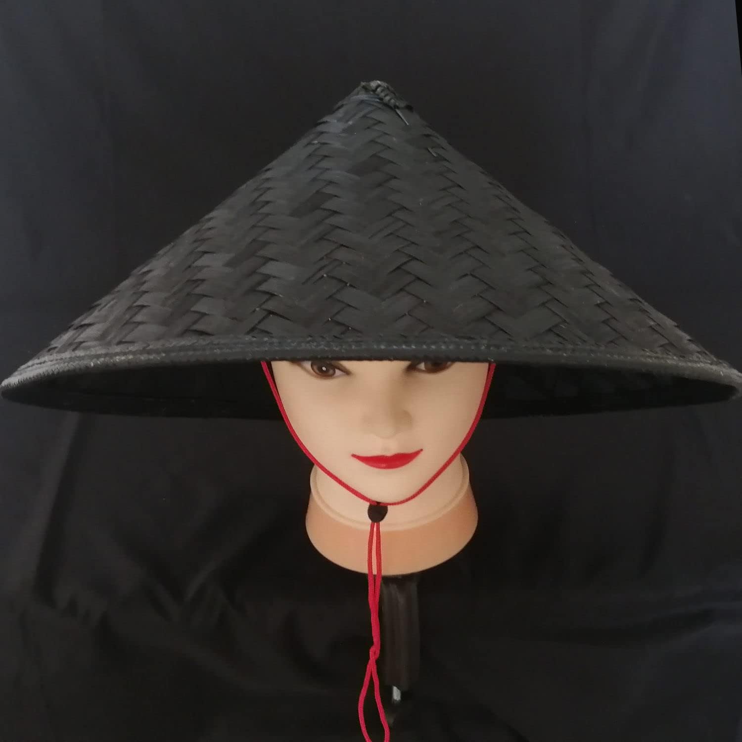 zonzxcv Handmade Black Hat Japan Bamboo Hat Samurai Cosplay Knight Cap Black Dia.17 Inches
