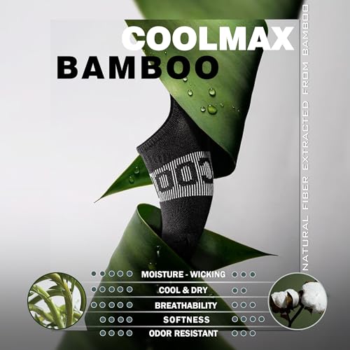 Image of BRISIRA Bamboo Viscose Coolmax Running Golf No Show Socks Women Compression Moisture Wicking Performance Low Cut Tab Athletic