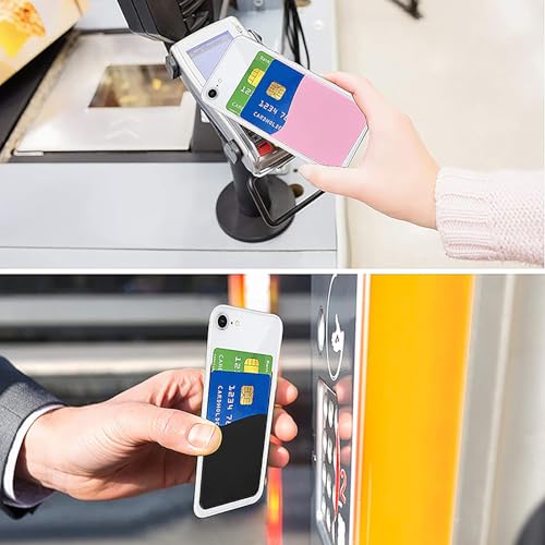 FuzlPnag 3 Pack Kartenhalter Hülle für Smartphone, Cell Phone Card Wallet, Handy Kartenhalter zum aufkleben, Handy Kartenetui für Kreditkarten & Bargeld