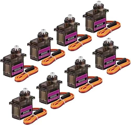 ETMall 8PCS MG90S Servo 9G Micro Servo Motor Metal Geared Micro Servo Motor 9G Smart Robot Car Helicopter Plane Boat Compatible Arduino Raspberry Pi Project