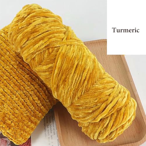 2pcs Yarn Velvet Knitting Yarn Soft Crochet Ball Craft Multi Colors, Ideal for Beginners Kids Crafts (Turmeric) - Image 2