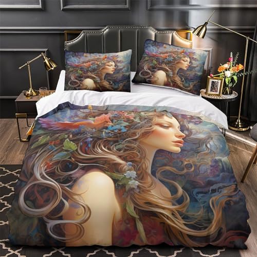 Funda de edredón 3D con impresión de arte de fantasía y microfibra 5