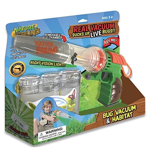 Nature Bound - Bug Catcher Vacuum with 3-Cavity Habitat Case for Backyard Exploration - Kit for Kids with Vacuum & Habitat – Critter Cage Includes Magnifiers and Carrying Strap