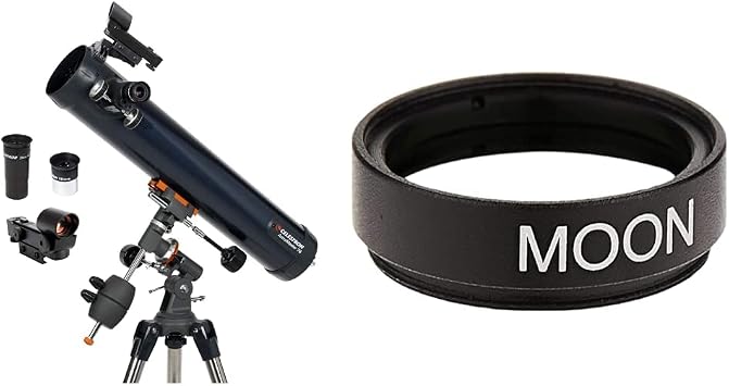 Celestron 31035 AstroMaster 76 EQ Reflector Telescope & 94119-A 1.25 Inch Moon Filter