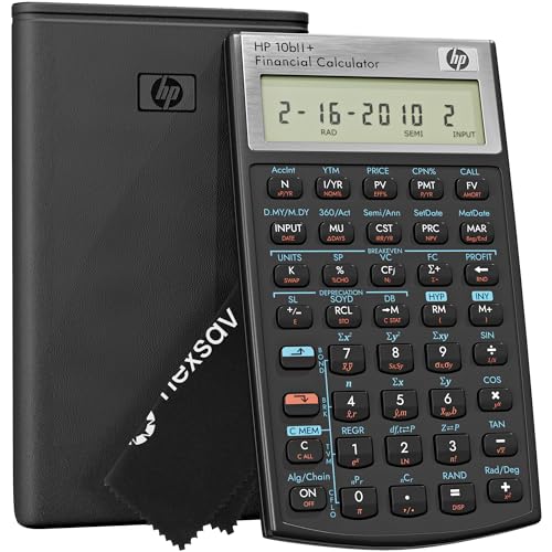HP 10bII+ Financial Calculator – 100+ Functions for Business, Finance, Accounting, Statistics & Algebra – College & High School Calculator, Exam Approved for SAT, AP, PSAT – Includes Case & Cloth by HP - Image 2