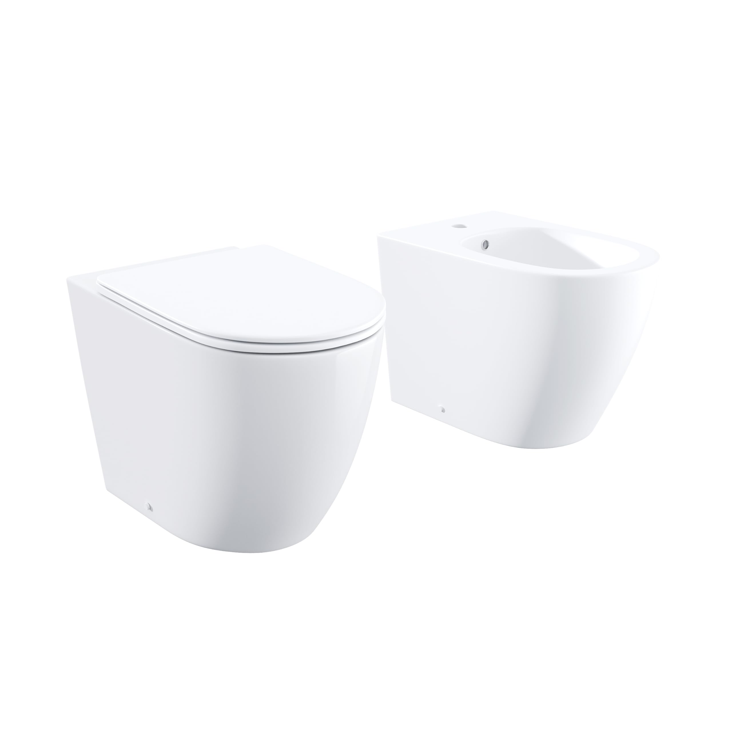 Sanitari Filomuro Havana - Vaso E Bidet Rimless Bianco Con Sedile Soft-close, Design Moderno - Foto 3