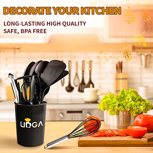 Udga Cooking Utensils Set For Kitchen, Silicone And Nylon Material, Non-Stick And Heat Resistant Cookware, Bpa Free, Set Of 25 Pieces, Black #TOP5