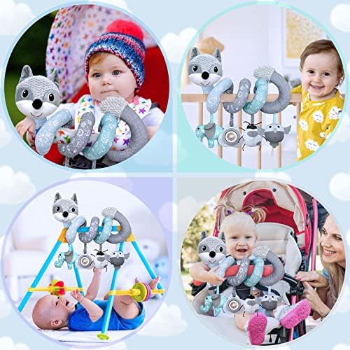 MONSTIME Car Seat Toys, Stroller Toys, Infant Toys 0-3 Months, Baby Toys for Carseat, Stroller, Crib, 0-12 Months Boys & Girls (Grey) — view 3