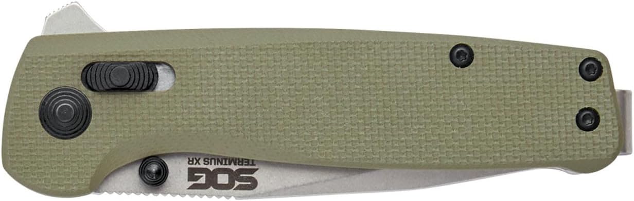 SOG Terminus XR G10 Daily Carry Rugged EDC Ambidextrous Pocket Folding Knives | G10 Handle | Wear-Resistant D2 Steel Blade