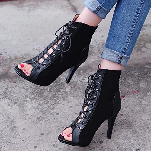 Roimaash 7/10CM Heels Women Burju Dance Shoes Lace up4