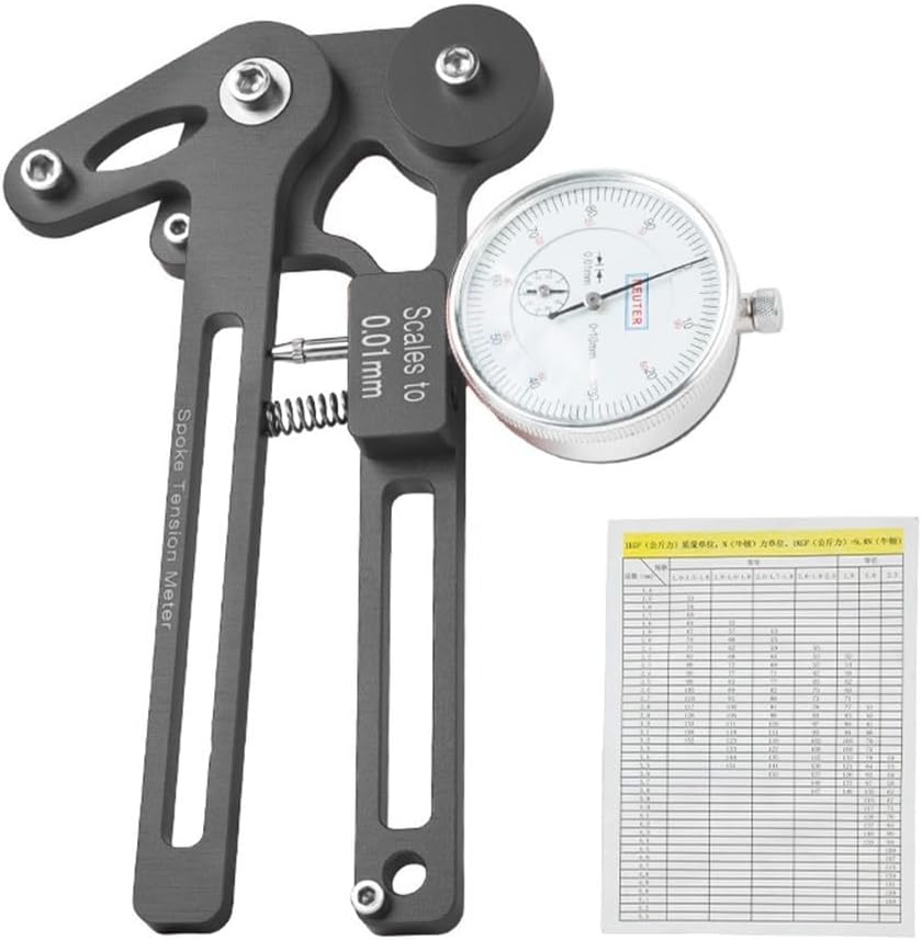 Spoke Tension Meter, Wheel Manufacturing Tool Mechanical/Electronic Tension Watch Suitable For 26 inches 27.5 inches 700C 29 inches(Black mechanical watch)