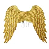 Anbaby 3D Printed Angel Wings Costume | Realistic Non-Woven Fabric Wings for Cosplay, Halloween, Theme Parties (Gold)