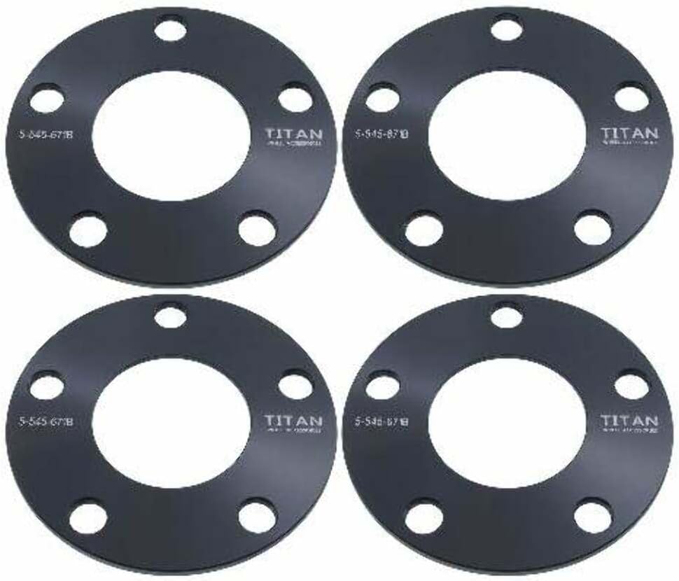 5mm 5x4.5 Hubcentric Wheel Spacers - Wider Stance, Increased Clearance, Fits Mitsubishi Lancer Evo - 5mm, 5x114.3, 67.1mm Hub, Set of 4 - Black