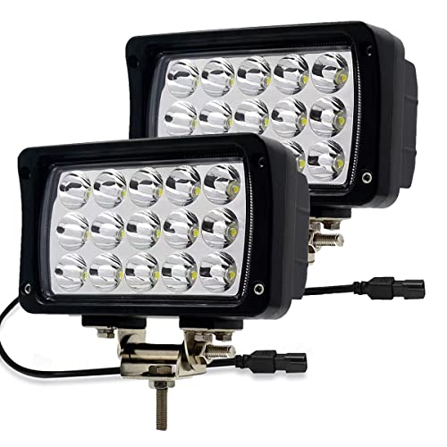 Jaslite 2Pack 6.3In 45W Led Light Bar,Led Work Lights 4500Lm 12Volt /24Volt Rectangular Bright Foglights, Waterproof Spot Offroad Headlights For Tractor,Truck,Combine,Agriculture Vehicle #TOP18