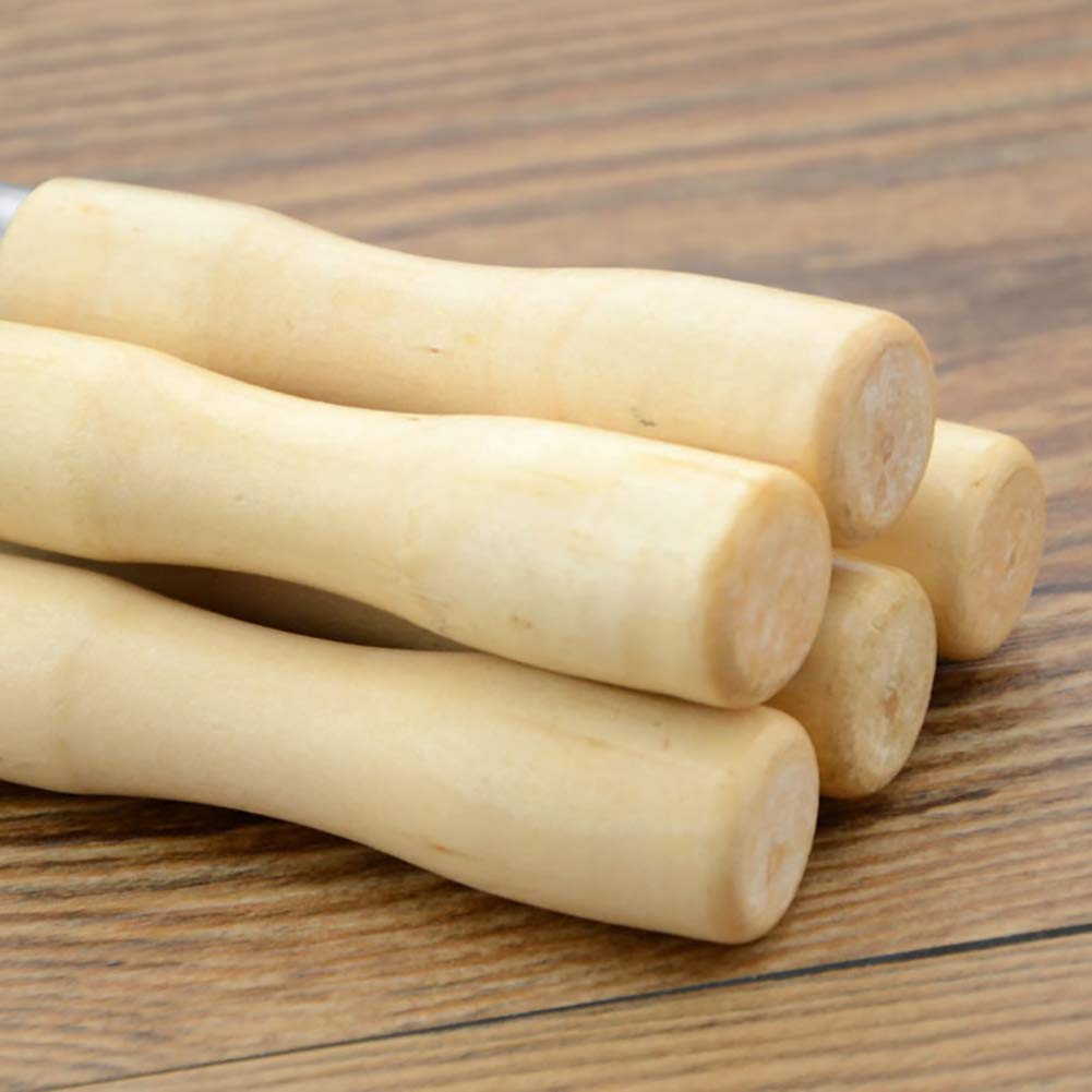 TIHOOD 2 Rouletti Per Tracciare Cuoio E Carta – 4 Mm, Manico In Legno E Ruota In Acciaio – Per Cucito, Pelletteria, Modellismo