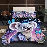 Fotmung Couette 140x200 Enfant Animal Koala, Édredon Tempérée 140 x 200 cm de...