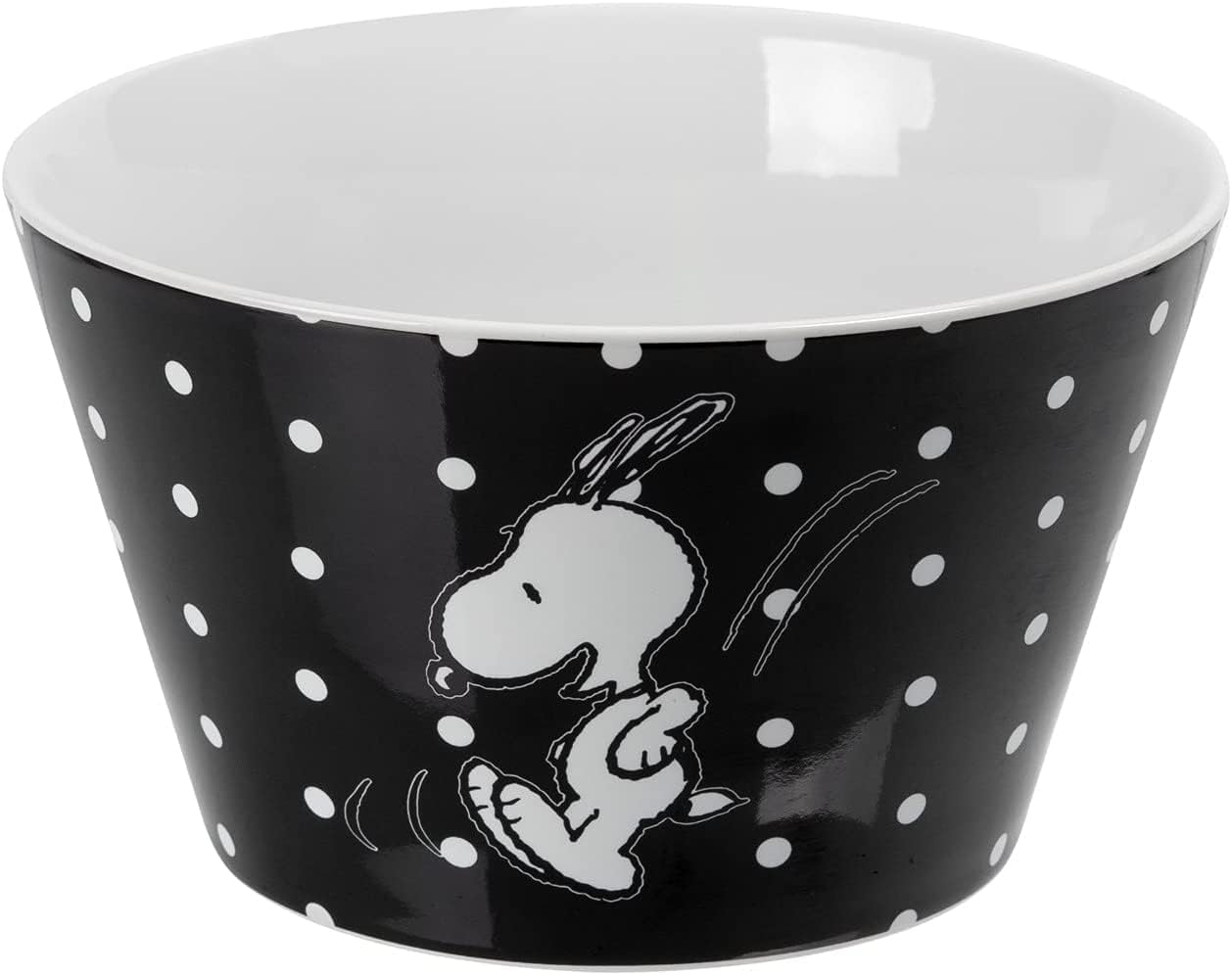 United Labels The Peanuts Ciotola per cereali – Snoopy Ciotola nera con pois in porcellana 500 ml