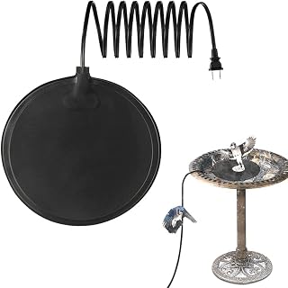 Heated Bird Bath, Winter Birdbath Water Heater Thermostatically Controlled, All Seasons Available Frost Resistant Energy Saving, for Patio Yard Garden Lawn (Black)