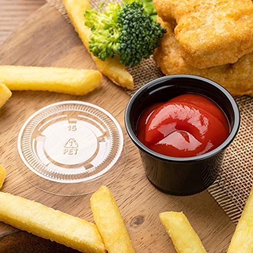 Restaurantware-Chef 101 1 Ounce Sauce Cups, 2000 Microwave-Safe Condiment Cups - Crack-Resistant, Disposable, Black Plastic Portion Cup, for Samples, Sauces, Or Toppings, Lids Sold Separately by Restaurantware - Image 3