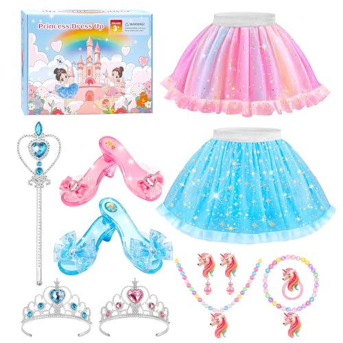 Vestido de princesa con zapatos y accesorios para niñas miniatura 1