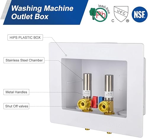 Miniatura 6 de EFIELD Doble drenaje 12 pulgada PEX conexión de crimpado x 34 pulgadas MHT lavadora caja de salida con martillo de agua de acero inoxidable