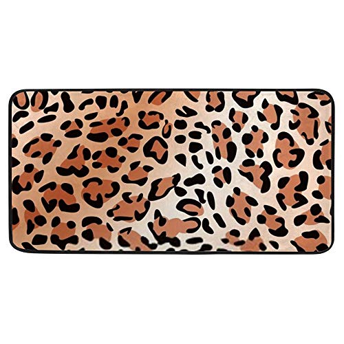 Tapis de cuisine léopard 39x20 inch en polyester antidérapant CHEHONG - 2