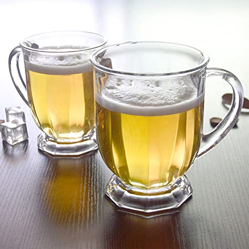 Encheng Glass Mugs Set,Clear Coffee Mugs With Handle 16 Oz,Tea Mugs 500Ml,Glass Cups With Handle,Glass Cup Drinkware For Beverage,Juice,Latte Cups Cappuccino Mugs Beer Mug Water Cups Sets Of 8,P196-1 #TOP3