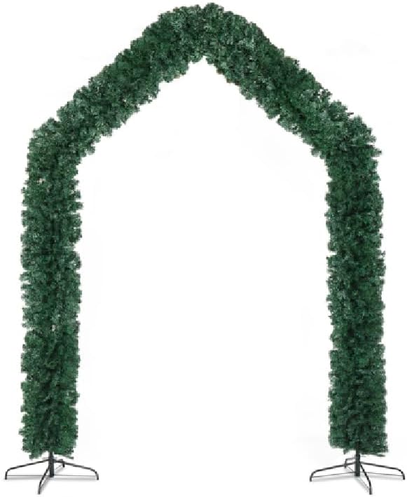 VINGLI Large 8ft Christmas Arch Garland, 1860 Tips PVC Green Holiday Archway, Perfect for Indoor & Outdoor Festive Decorations – Durable Christmas Decoration Arch for Parties, Events & Home Décor