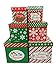 6 Christmas Gift Boxes w/ Lids Nesting Tiered Cubes for Display or Presents