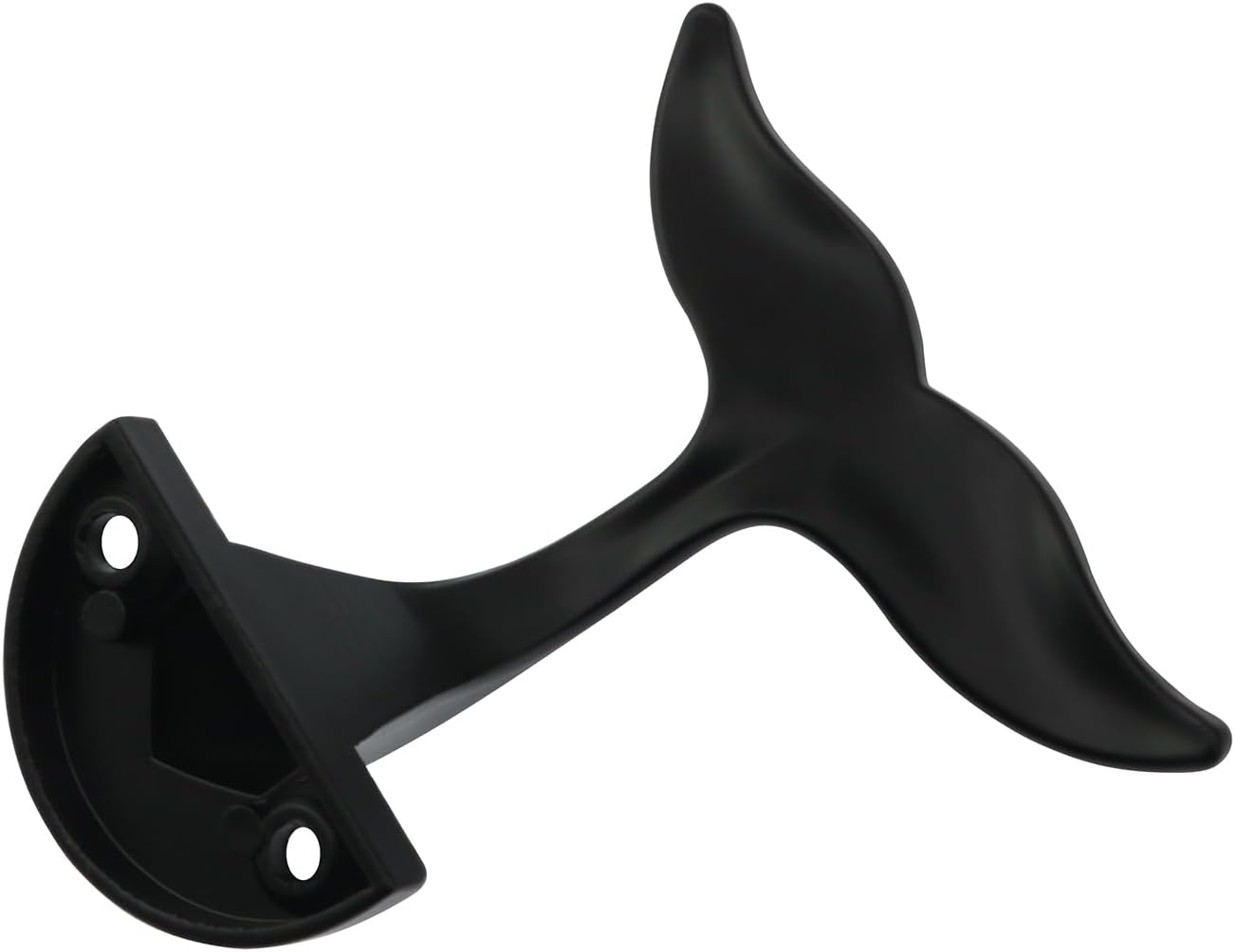 2PCS Zinc Alloy Whale Tail Wall Hooks Creative Hooks for Cabinets Wardrobes Coats and Hats Used for Hanging Keys Jackets Towels Black