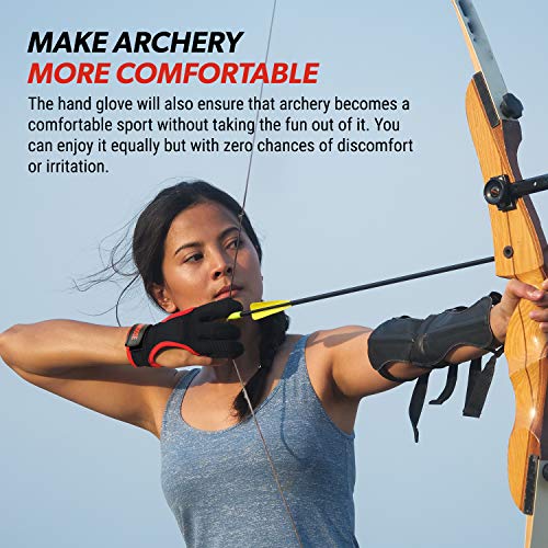 image for DMoose Fitness DMoose Archery Glove for Men Women, Three Finger Design