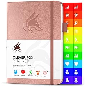 Clever Fox Planner – Undated Weekly & Monthly Planner for Productivity, Time Management & Goals – Organizer Journal – A5 (Rose Gold)