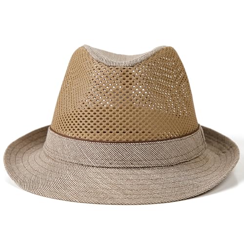 Image of Lisianthus Men's Summer Fedora Hats - Breathable Short Brim Outdoor Hat