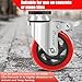 JULANG Heavy Duty 5 inch Caster Wheels 1/2 Threaded Stem Casters Set of 4 (2800lbs,Stem Diameter 1/2