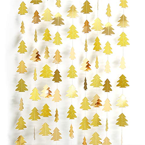Cheerland Kit de guirlande de sapin de Noël à paillettes dorées pour décoration de fête de Noël à suspendre pour le salon, la fenêtre, la porte Cover