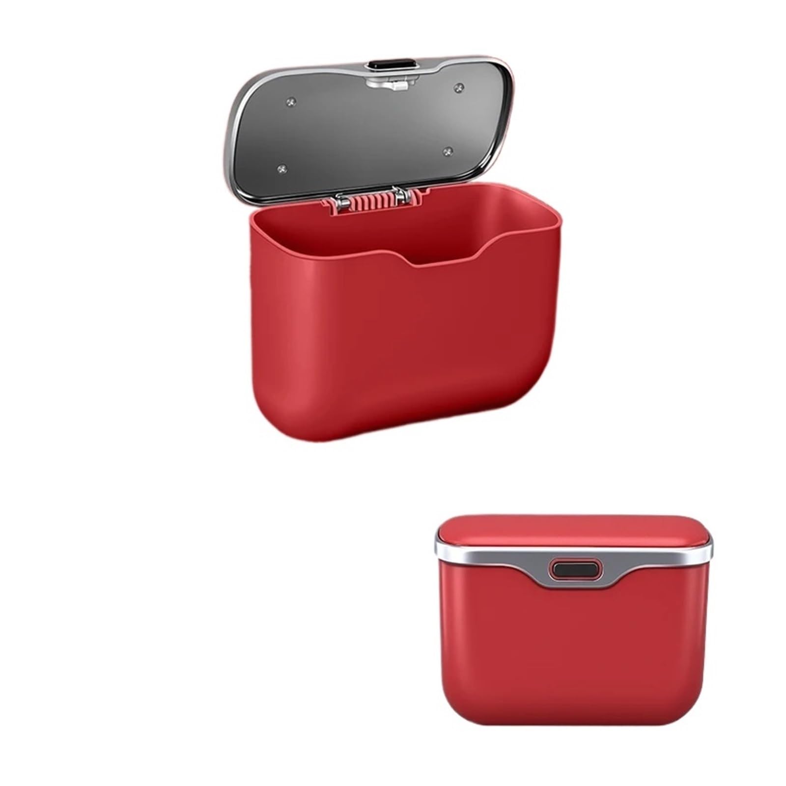 Auto Mülleimer Auto-Mülleimer-Aufhängeset Fahrzeug-Müll-Staubbehälter-Aufbewahrungsbox Mini Autos Mülleimers | Auslaufsicherer Mehrzweck-Mülleimer, einfache Installation, Autozubehör(Red 1 piece)