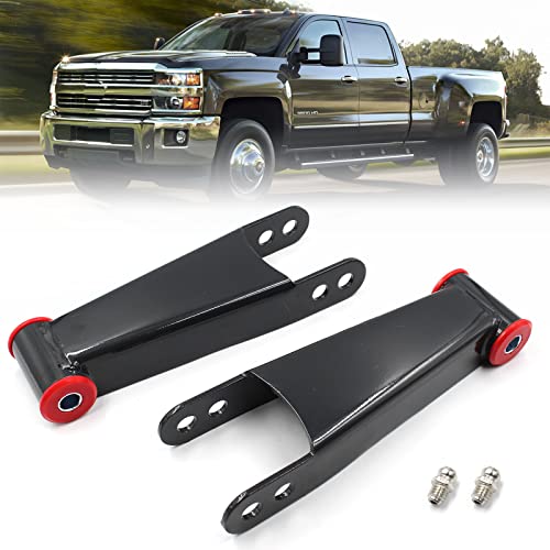Nakuuly 2-3 Rear Drop Lowering Shackle Suspension Kit Compatible with 2001-2010 Chevy Silverado & GMC Sierra 1500HD 2500HD 3500HD 2WD 4WD Leaf Spring Shackles Kit # 410730