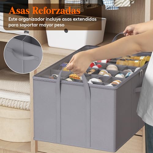 Miniatura 3 de Lifewit Juego De 2 Grandes Cajas Organizadoras De Zapatos Para 10-20 Pares, Organizador Plegable Para Armario Con Tapa Transparente, Base Reforzada Para Botas, Tacones Y Zapatillas, Gris