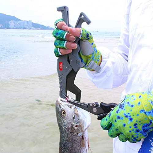 Foto von Fischhalter für gefangene Fische – Lippengreifer, professioneller, robuster Fischgreifer, Aluminium-Greifer für Salzwasser