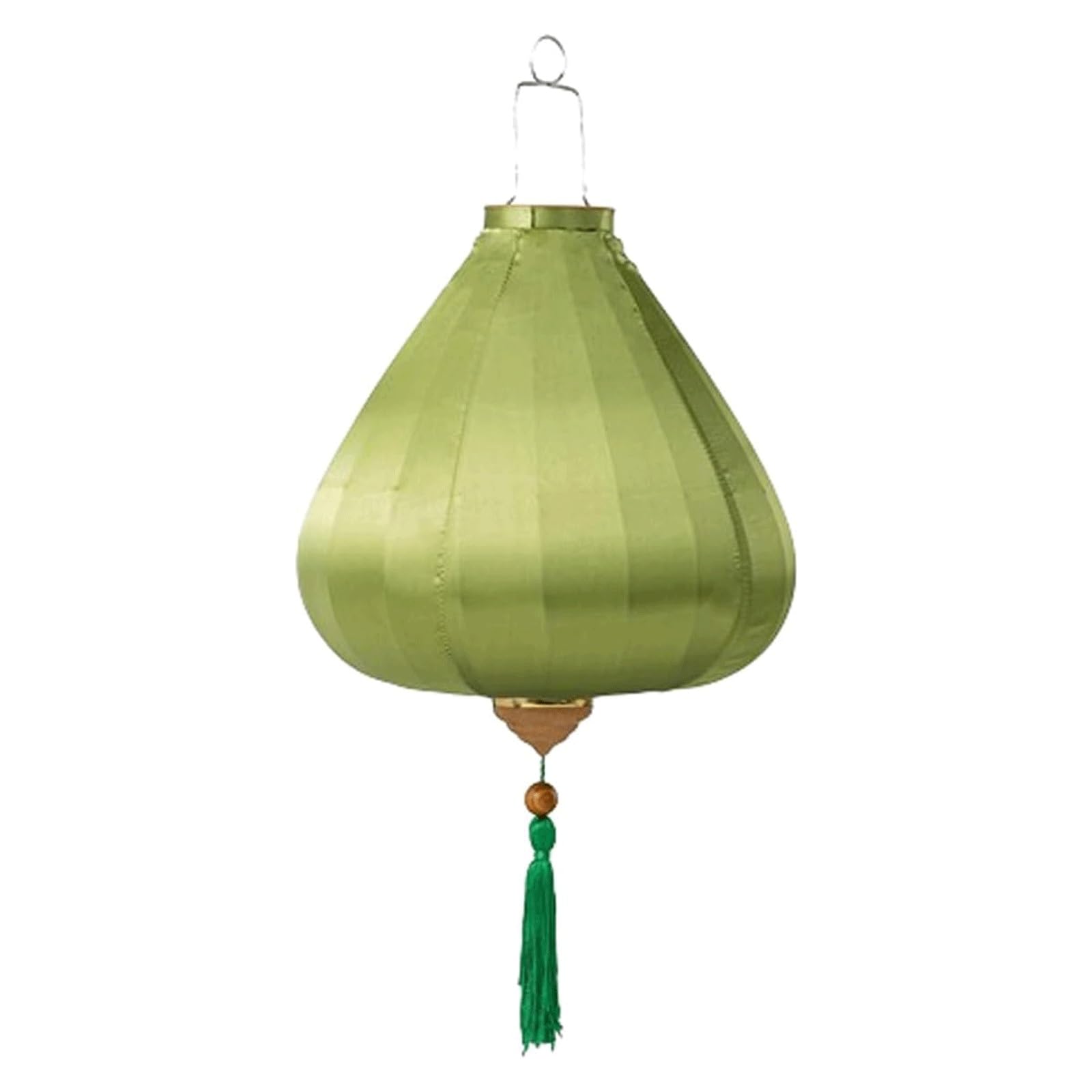 Dekoracje Wiszące czerwone chińskie lampiony, Owalne latarnie jedwabne z frędzlami, wielokolorowe, 12–16 cali(Grass Green,12 Inch)