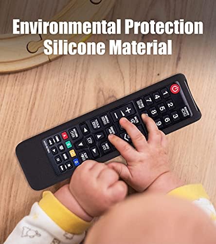 Universal Remote Control Protective Compatible with Samsung AA59-00786A BN59-01175N AA59-00741A Smart TV Remote Cover Anti-Slip Anti-Lost with Hand Lanyard for Samsung TVs Silicone Case(Black)
