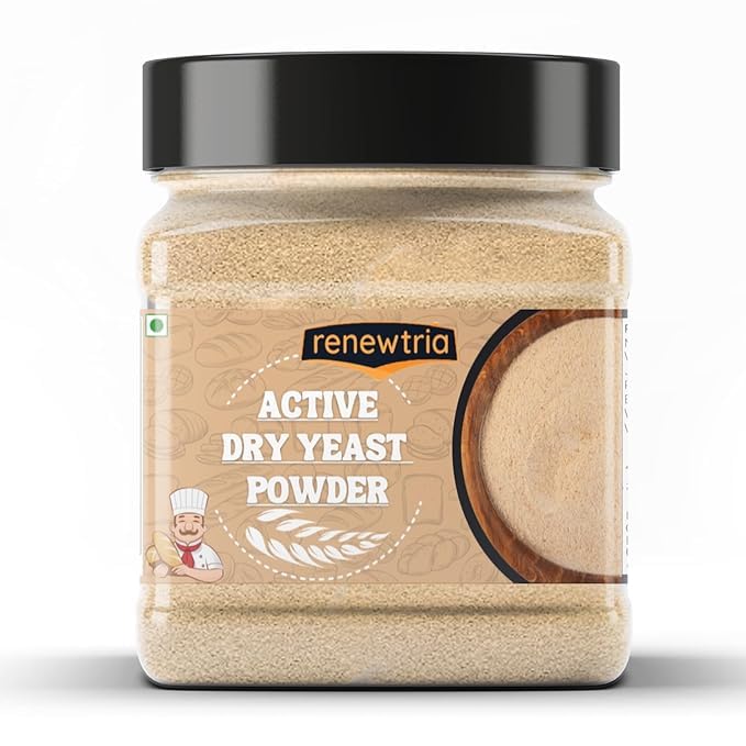 RENEWTRIA Instant & Active Dry Yeast Powder for Baking 250gm | Yeast for Bread Making at Home for Dough, Pizza, Cakes All-Purpose