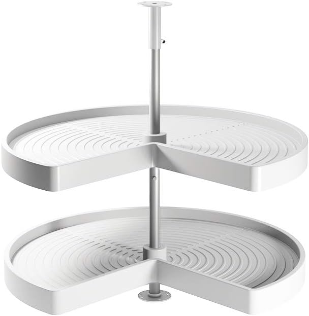 Emuca - Set of swivel trays for kitchen corner unit, 3/4 carousel of Ø810mm for 900mm blind corner, white