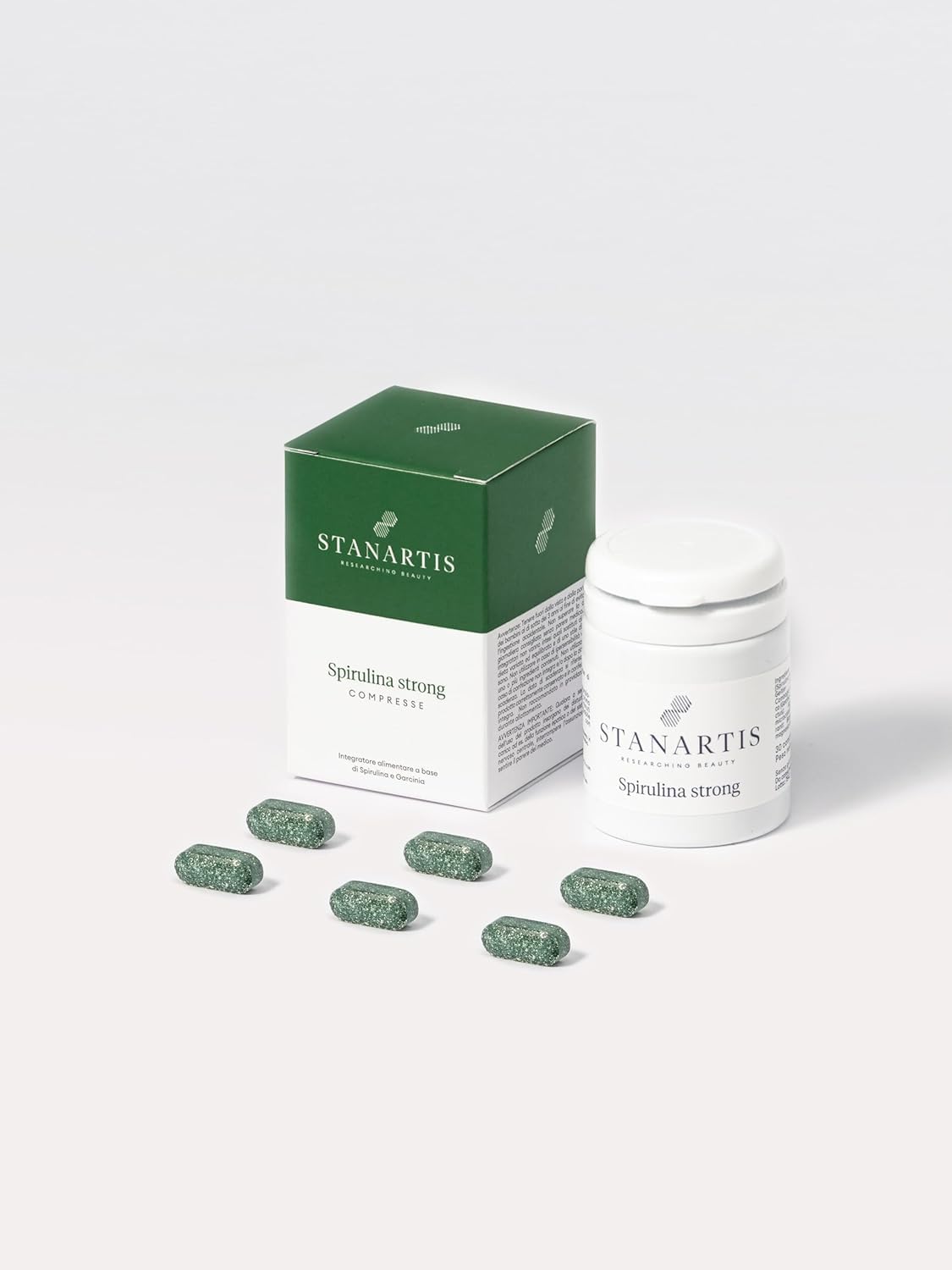 Stanartis Spirulina con Garcinia Cambogia – Controllo Peso, Energia e Sazietà – 30 Compresse – 500 mg Alga Spirulina + 500 mg Garcinia Cambogia